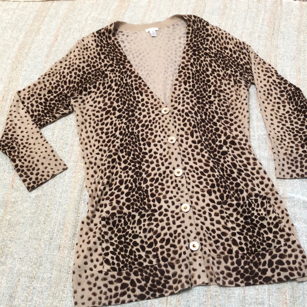 Chico’s Cheetah Rhinestone sweater - Picture 2 of 5